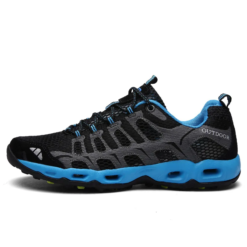 Мужская обувь Aqua Upstreams; быстросохнущие дышащие уличные походные кроссовки; женские нескользящие спортивные водонепроницаемые ботинки; треккинговые кроссовки - Цвет: Black