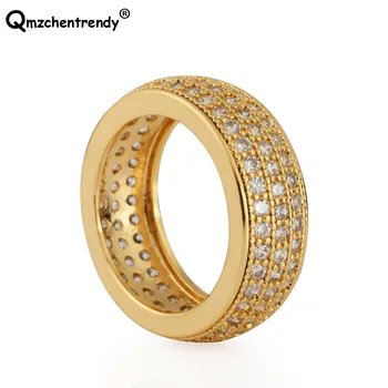 

Top quality Fully Micro Cubic Zirconia CZ Ring Mens Womens Rings Hip hop Dj Finger Drop shipping