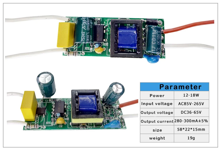 1-3W,4-7W,8-12W,15-18W,20-24W,25-36W LED driver power supply built-in constant current Lighting 85-265V Output 300mA Transformer