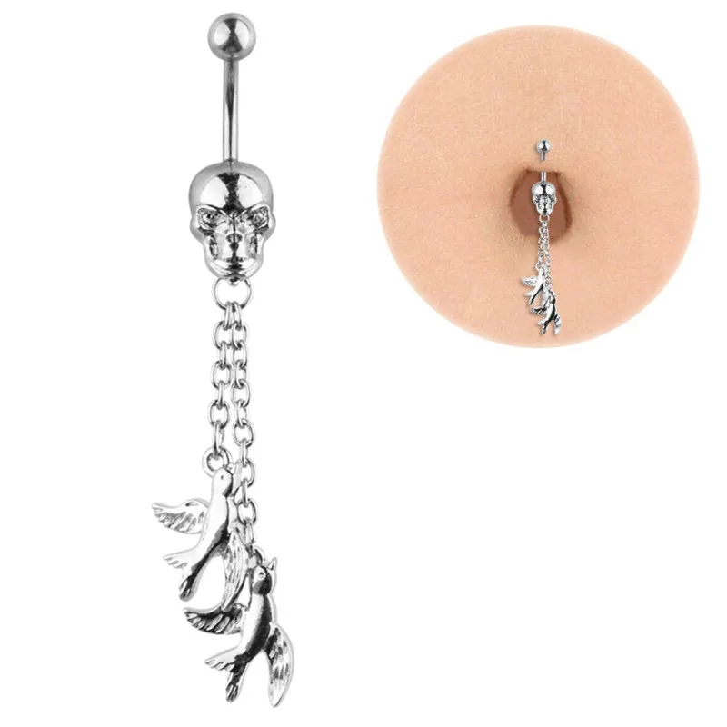 Stainless Steel Anti Allergy Lady Skull Body Piercing Jewelry 1pcs