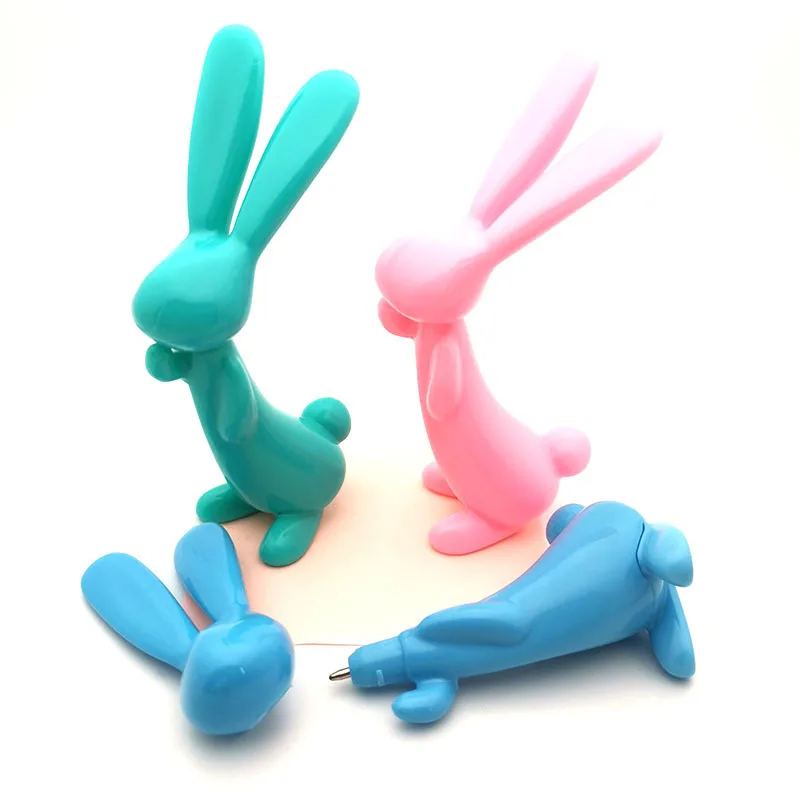 

10PCS Korean new cartoon rabbit ball pen creative animal sucker pen cute base shaking ball point pen food rabbit