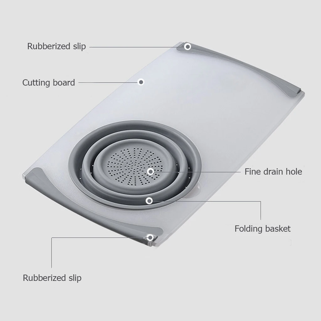 3 в 1 мульти-Функция бытовой сливная раковина разделочная доска фильтр для мяса, офощей, фруктов корзина для хранения Кухня инструменты