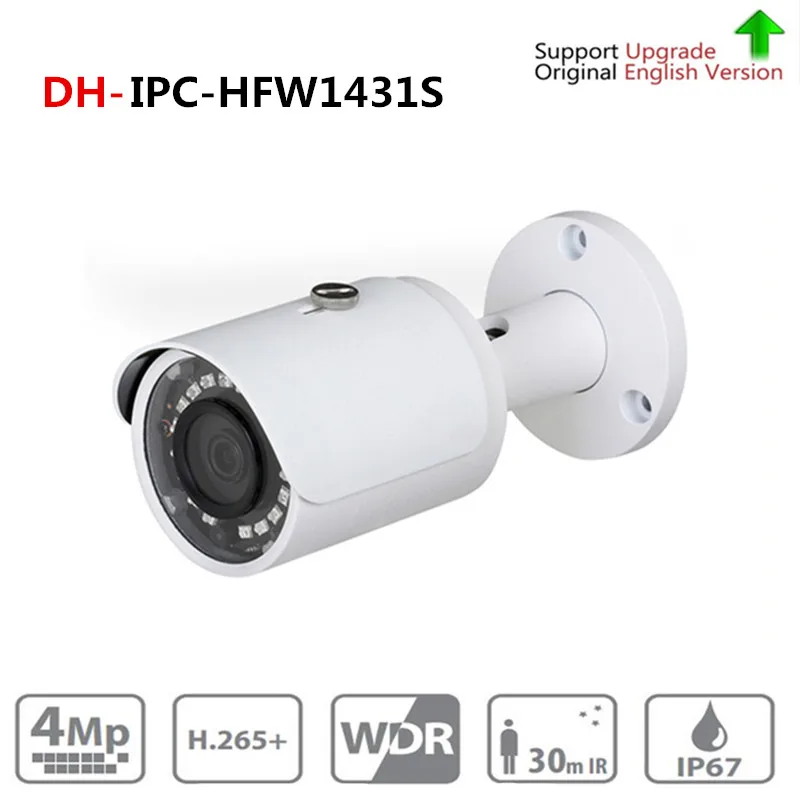 

DH IPC-HFW1431S 4MP Mini Bullet IP Camera Night Vision 30M IR CCTV Camera POE IP67 Update From DH-IPC-HFW1320S with dahua logo
