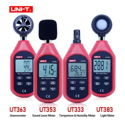 UNI-T Мини Light Meter Цифровой Люксметр UT333 UT353 UT363 UT383 цифровой термометр-гигрометр шумомер Анемометр