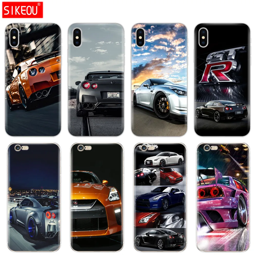 Силиконовый чехол для телефона для Iphone 6X8 7 6s 5 5S SE Plus 10 XR XS Max чехол GTR спортивный автомобильный принт