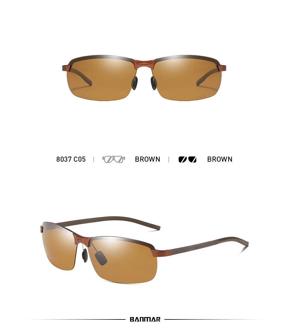 BANMAR брендовые новые мужские солнцезащитные очки поляризационные, прямоугольной формы винтажные углеродного волокна ноги очки для мужчин