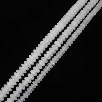 

Mini. Order is $7! 3x7,4x8,4x10mm dull polish frosted White Rock Crystal Quartz crackle Rondelle abacus bead Oval DIY Beads 15"