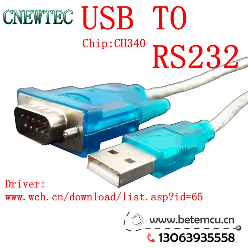 

1 PCS CH340 chip USB 2.0 To RS232 RS-232 Converter DB9 COM Adapter cable 90CM