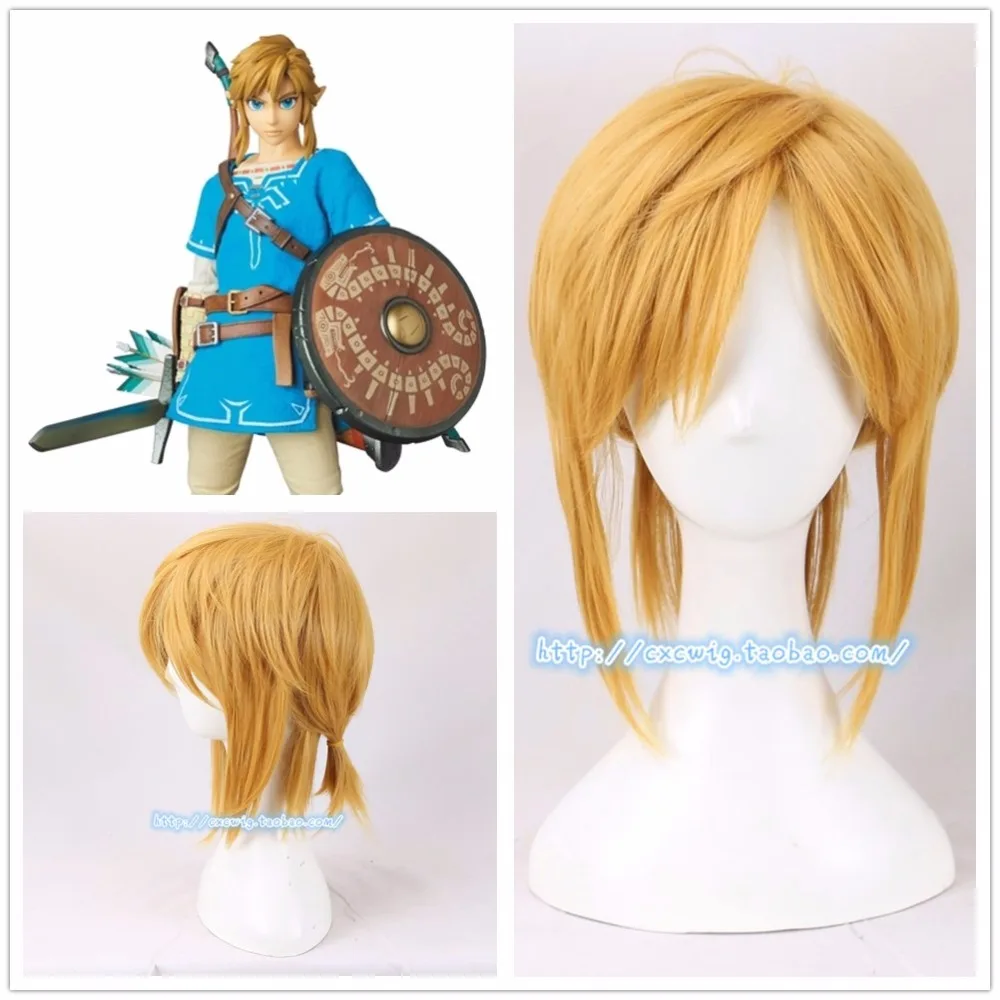 

Halloween Link Cosplay Wig the Legend of Zelda Wig Golden Hair Role Play Game Anime