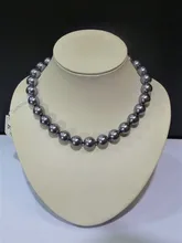 AAA 14mm Silver Gray south sea shell pearl necklace style Fine Tremendous Big Sweater chain white blue Golden silver jewelry AAA 14mm Silver Gray south sea shell pearl necklace style Fine Tremendous Big Sweater chain white blue Golden silver jewelry