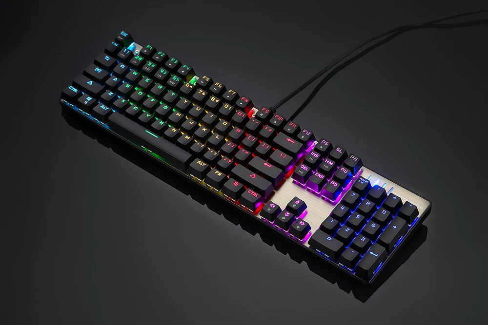 Motospeed CK104 металлический переключатель с 104 клавишами RGB игровая Проводная Механическая клавиатура светодиодный с подсветкой анти-привидение для геймерского компьютера