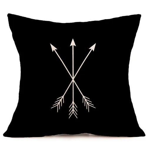 Pillow Case Black and White Pattern Pillowcase Cotton Linen Printed