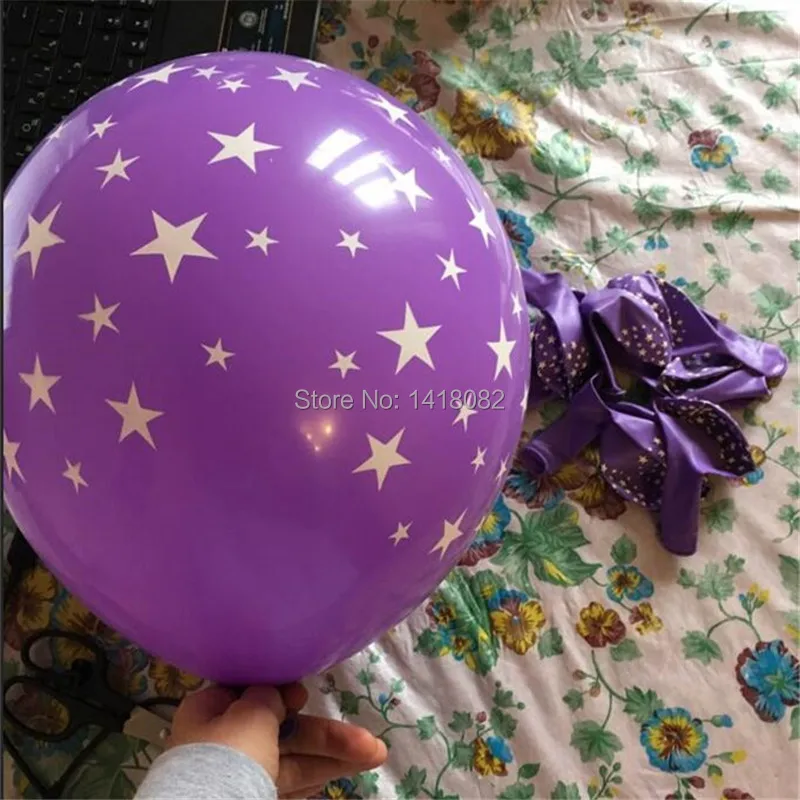 

30pcs 12 inch thick 2.8g Romantic Five-pointed star Balloons Latex Purple party baby birthday Party Decoration Wedding Supplies