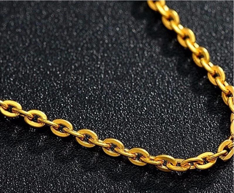 Pure 999 24k Yellow Gold Necklace Best O Link Chain Necklace 2g Necklaces Made Necklace Mannequinnecklace Badge Aliexpress