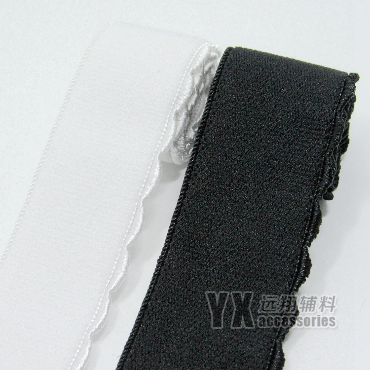 

25mm 30mm 40mm 50mm wide elastic webbing for underwear sports clothing one side plush soft elastic band black white 5meters/lot