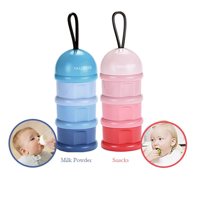 

2PCS 3-Layer Portable Baby Milk Powder Container Baby Snack Candy Container Food Storage Box Dispenser for Infant Outdoor Use