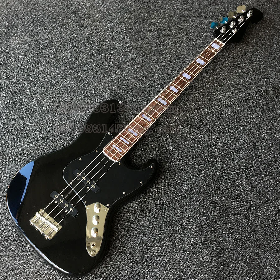 Черный Jass бас-гитара 4 струны палисандр гриф Китай на заказ электрическая бас-гитара s