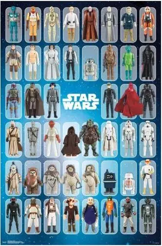 STAR WARS - TOY FIGURE COLLAGE CHARACTERS SILK POSTER Decorative Wall paint 24x36inch STAR WARS - TOY FIGURE COLLAGE CHARACTERS SILK POSTER Decorative Wall paint 24x36inch
