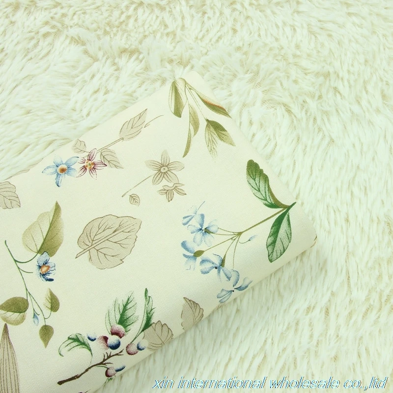 

bolster bag back cushion chiffon fabric Coarse cloth moomin Pastoral style printing canvas off white purified cotton material
