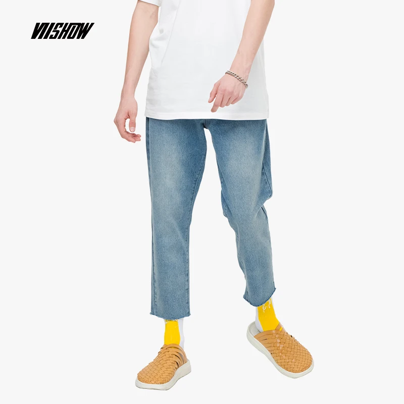 

VIISHOW 2019 summer new jeans men casual pants men nine pants male trousers straight jeans men pant Shredded jeans NC1927192
