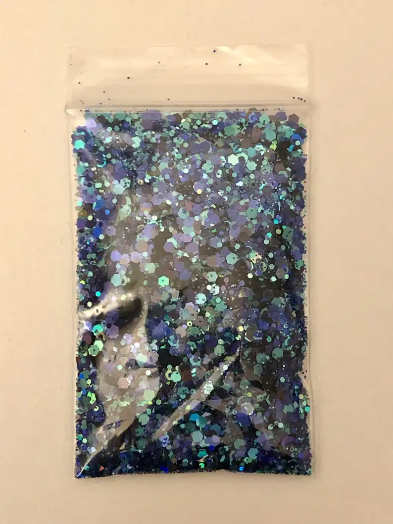 50g/bag Chunky Glitter Nail Sequins Iridescent Flakes Ultra-thin Colorful Mixed Paillette Festival Glitter Cosmetic Face Glitter