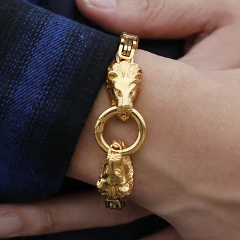 

Titanium steel jewelry European and American personality men's small lion bracelet stainless steel accessories