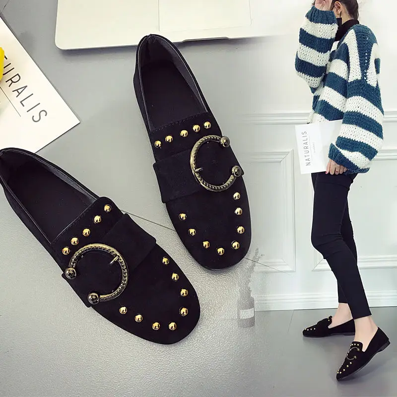 

Women Flat Shoes Top Designer Round Toe Flat Slip On Shoes Ladies Shoes Boat Shoes Ballet Spring Autumn Flats S0857