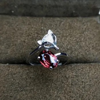 

Fidelity Natural 6*8mm garnet Rings s925 sterling silver lovely fox fine Jewelry for women party Natural purple gemstonef