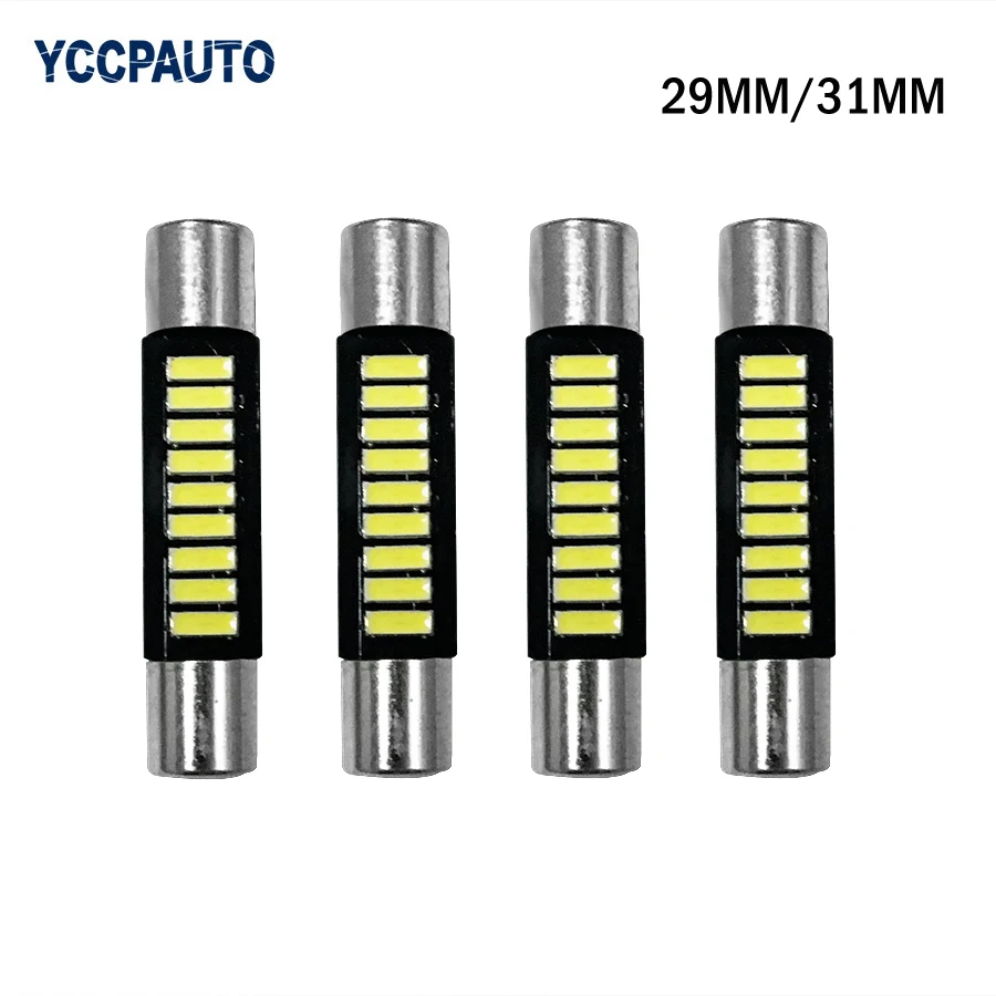 

T6 C5W Led 29mm 31mm Leds Interior Lights Festoon Dome Lamps Reading Light 4014 9 SMD T-Shape White Interior Bulb 4pcs