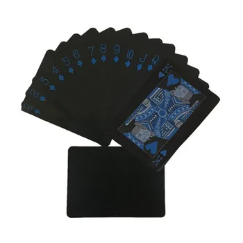 

Quality Waterproof Plastic Playing Cards Set Trend Black Playing Card Outdoor Entertainment Party Toy Pure Black Box