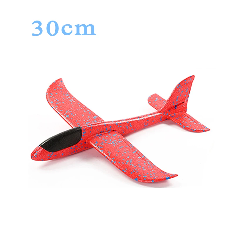 48 см большой EVA пены самолет игрушка ручной бросок полёт планер авиационный самолет DIY модель игрушка метание круговой самолет детские подарки - Цвет: 30cm Red