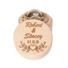 Пользовательское имя обручальное кольцо коробка для свадебного подарка на заказ в виде жениха и невесты из дерева для свадьбы, помолвки игрушки светодиодные световые панели