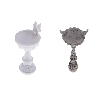 

1:12 Dollhouse Miniature Resin Bird Bath Fountain Fairy Garden Decor Classic Toy for Kids Children Birthday Gift Dolls Accessory