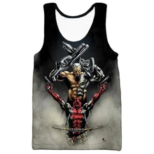 YOUTHUP мужская летняя майка с бретелями повседневные мужские футболки 3D Дэдпул печатных без рукавов футболки для фитнеса и бодибилдинга Мужской жилет топы