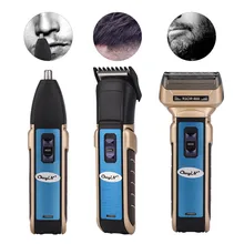 3 в 1 триммер для волос в носу и ушах, Мужская электрическая машинка для стрижки волос, бритва, набор для ухода за волосами, перезаряжаемый станок для бритья, Машинка для стрижки бороды, удаляющая 38