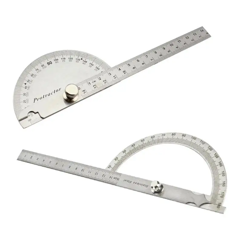 

Angle Ruler 0-180 Degree Woodworking Angle Ruler Rotary Protractor Gauge Adjustable Universal Stainless Steel Measuring Tools