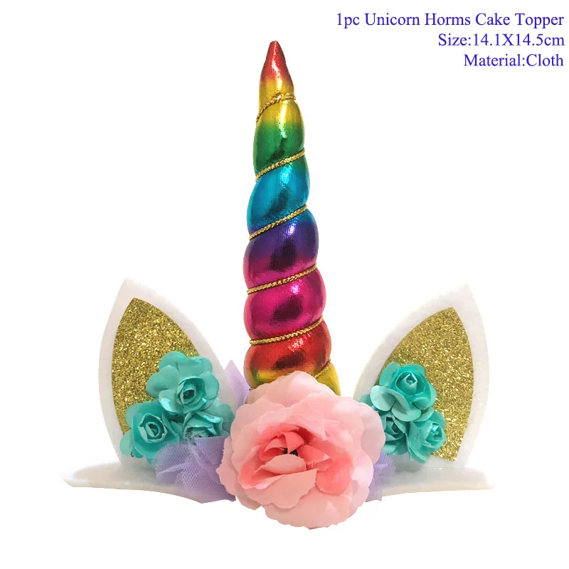 Taoup 12 дюймов Единорог шары латексные шары конфетти с днем рождения детей воздушные фигурки Единорог вечерние единороги - Цвет: Rainbow Topper