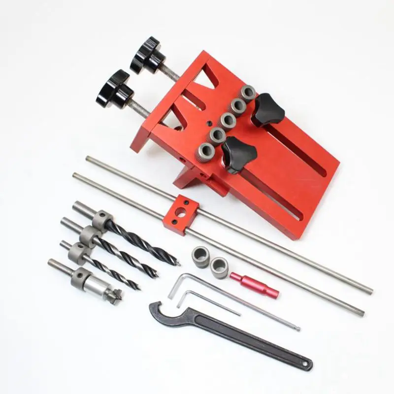 

Dowelling Jig for Furniture Fast Connecting Cam Fitting 3 In 1 Woodworking Drill Guide Kit Locator