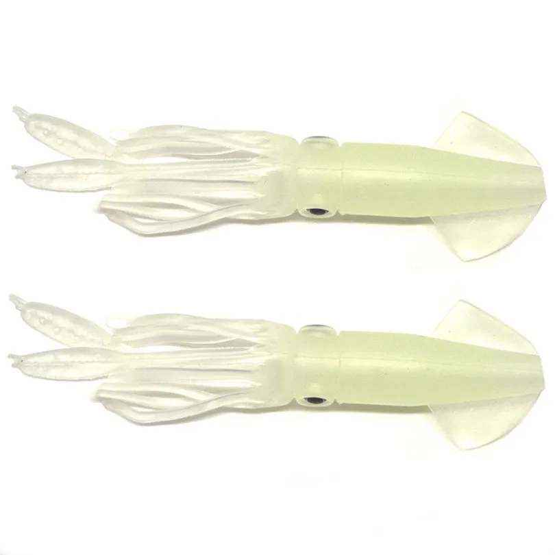 

5Pcs/set 10cm Saltwater Fishing Lure Squid Octopus Skirts Lures Tackle Glow Luminous Plastic Bait River Sea Fishing 4A