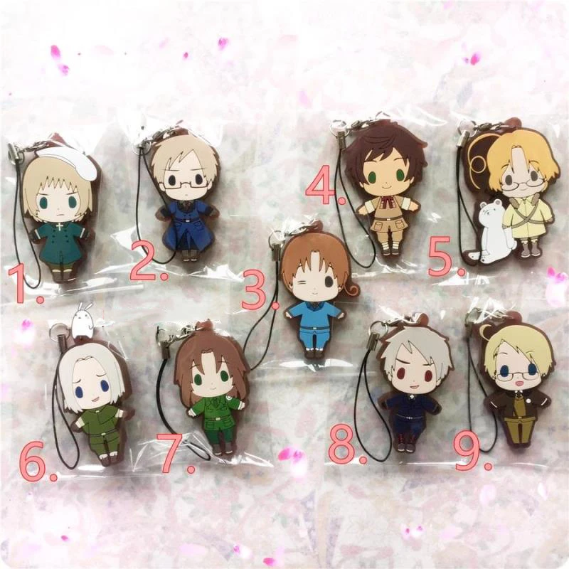 Аниме брелок APH Hetalia оси мощность Swden Swiss ES CA Польша Косплей Сумка Телефон Подвеска