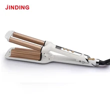 Электрические Щипцы Для Завивки Волос Вэйвер Три Бочки Ролика Жезл СВЕТОДИОДНЫЙ Дисплей Щипцы Для Завивки Волос Керамическое Покрытие Красоты Инструменты Для Укладки