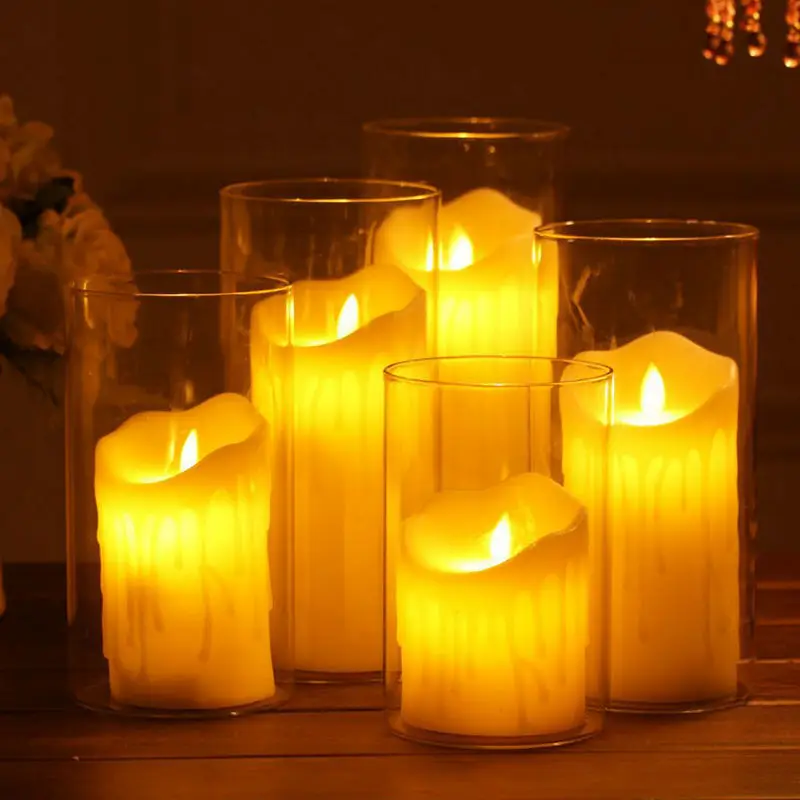 Set of 3 Different Size Battery Operated Flameless Artificial Flame LED