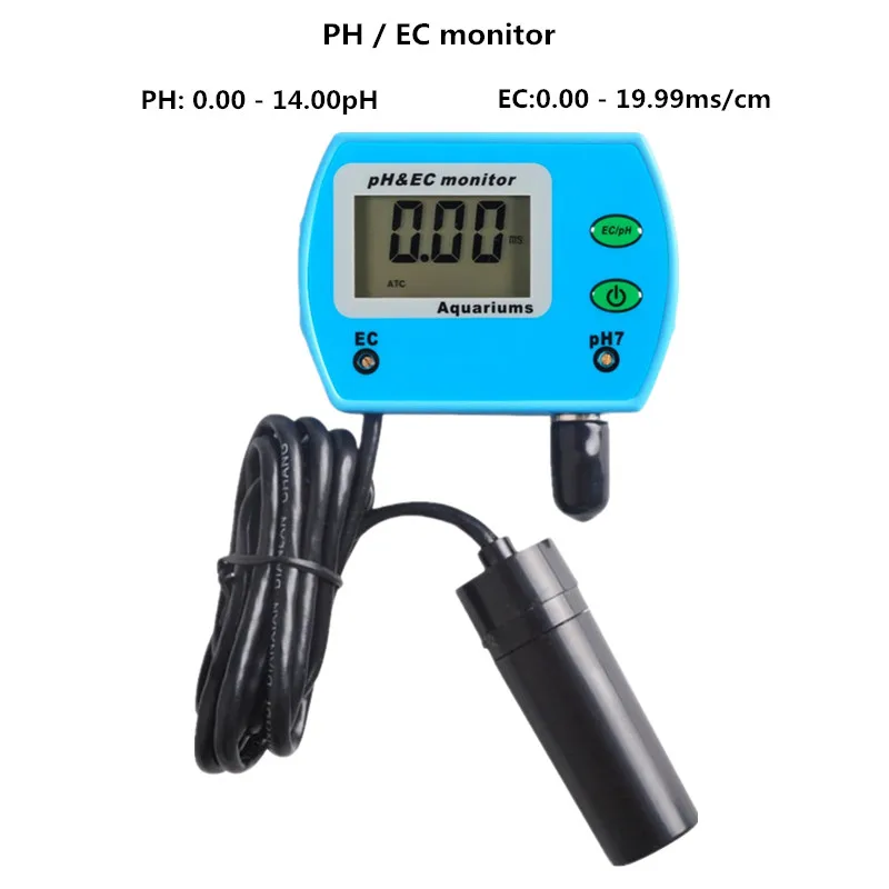 Professional 2 in 1 pH Meter EC meter for Aquarium Multi parameter