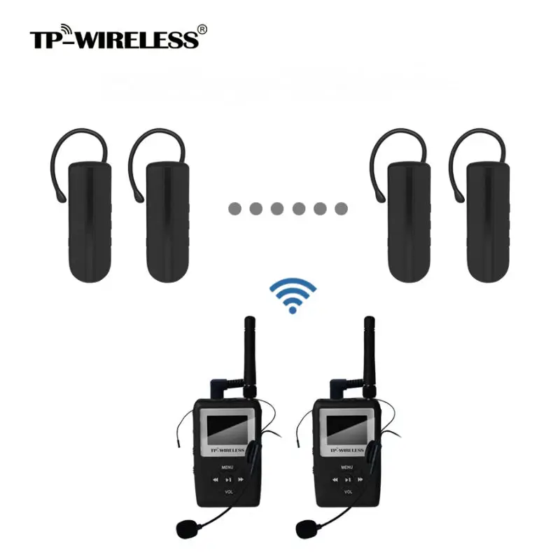 TP-WIRELESS UHF WTAG05 مرشد سياحي نظام الأذن هوك لاستقبال الترجمة ، مؤتمر 2 الارسال N استقبال 2 ميكروفون