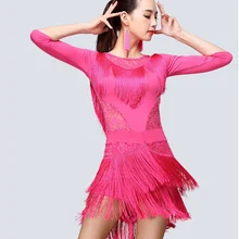 Сексуальные латинские танцевальные платья для женщин, 5 цветов, хорошее качество, эластичные юбки с бахромой для женщин и взрослых, латино, бальные платья для танцев