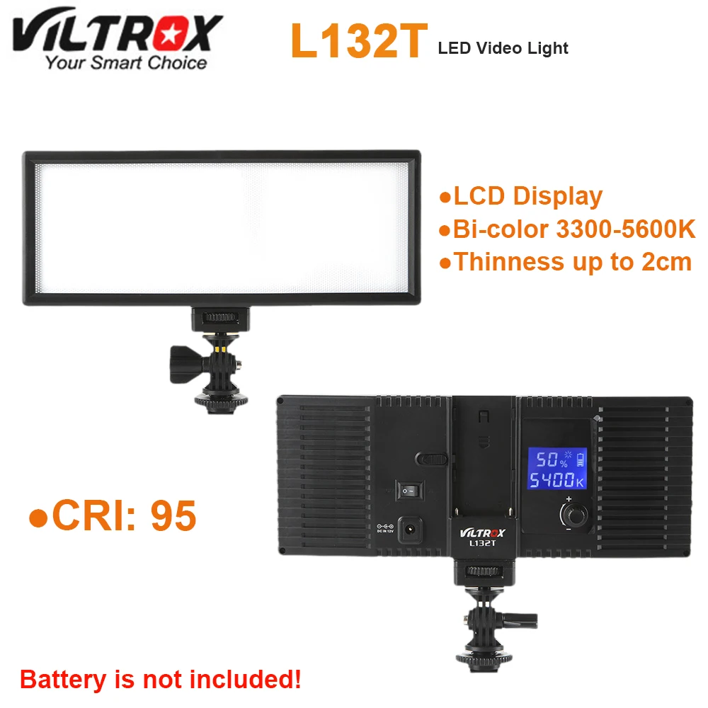Viltrox L132T светодиодный видео свет ультра тонкий ЖК дисплей двухцветный и