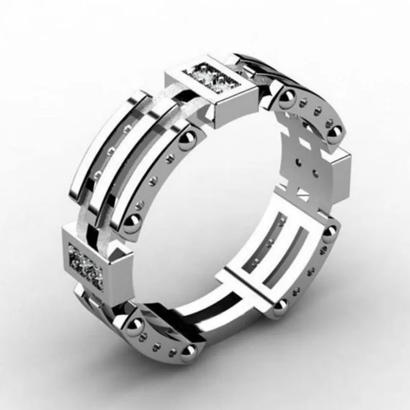 

Punk ring jewelry white gold simple plating fashion men and women ring