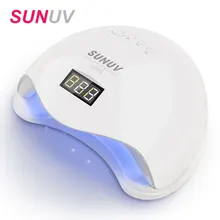 SUNUV SUN5 48W Dual UV LED Nail Lamp Nail Dryer Gel Polish Curing Light with Bottom 30s/60s Timer LCD display