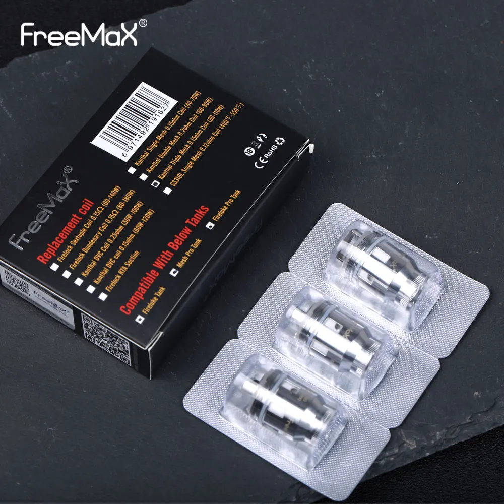 3 шт./6 шт. Freemax Mesh Pro Tank катушка Одиночная 0.15ohm/двойная 0.2ohm/Тройная 0.15ohm/SS316L Одиночная 0.12ohm катушка основной головки