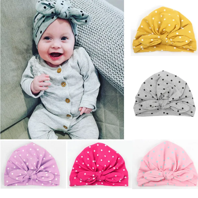 

New Arrival Soft Cotton Baby Hat Bows Knotted Newborn Baby Girl Hat Kids Boy Girls Bonnet Beanie casquette enfant